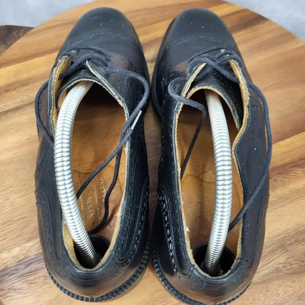 Johnston & Murphy‎ Celina Oxford Shoes Mens 8.5 Black Leather Cap Toe Dress Shoe